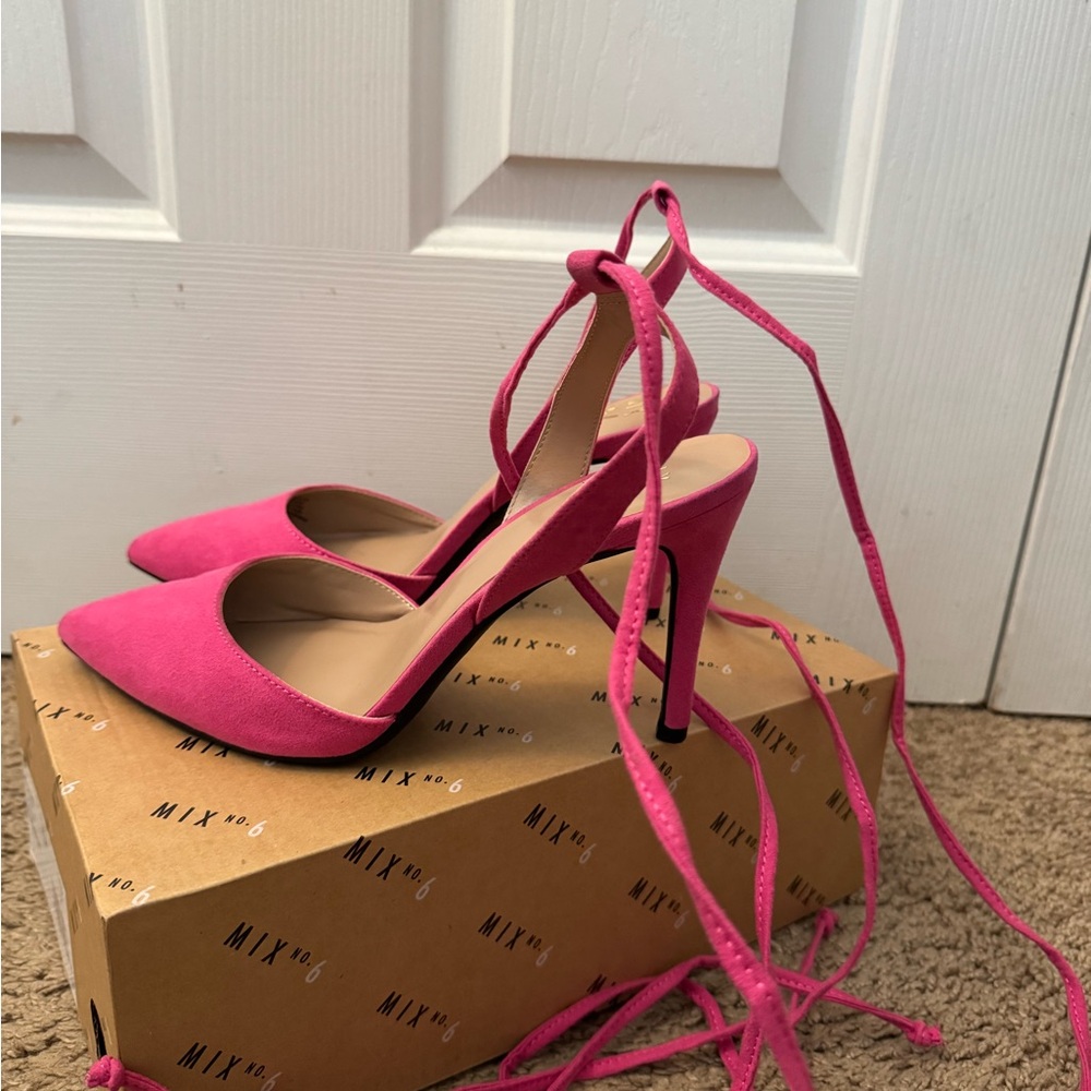 Mix No. 6 Fuchsia Lace-Up Heels